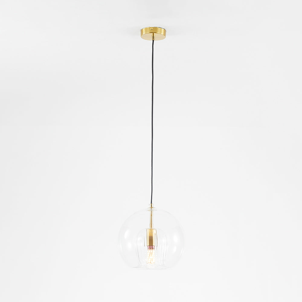 Maris Glass Globe Hanging Light — Clear & Amber