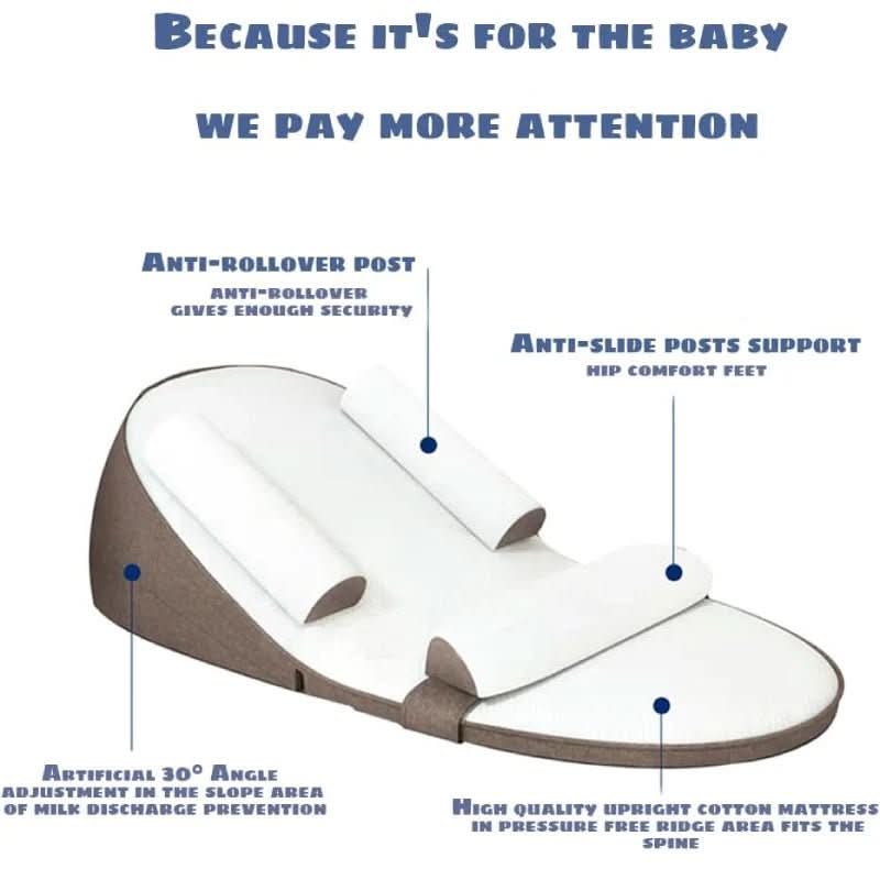 BABY DREAM SUPPORT - Side sleeper pillow with anti-reflux inclination for newborns