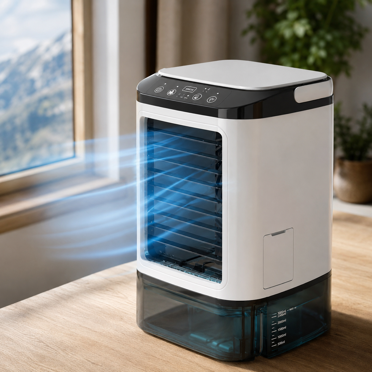 Ultrasonic Misting Portable Air Cooler with LED Night Light Feature
