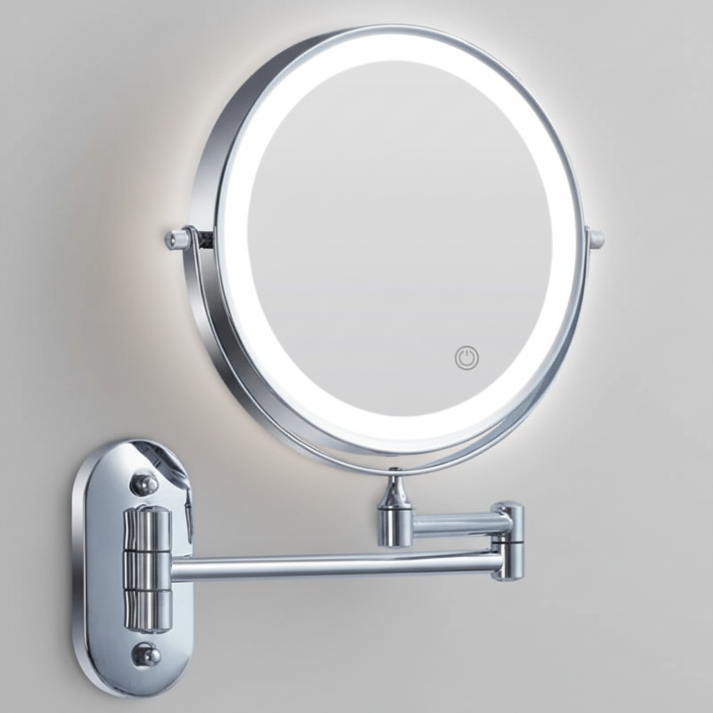MAGNIFILUX – LED Magnifying Mirror with Adjustable Lighting and Rechargeable Battery