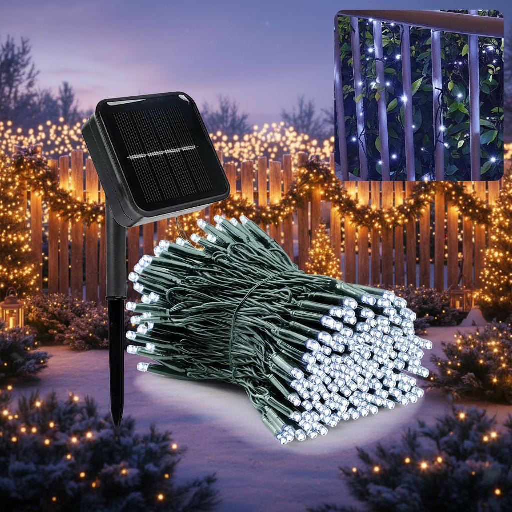 SOLARGLINT – Solar LED Garland with 300 Lights, 8 Modes, IP65 Weatherproof