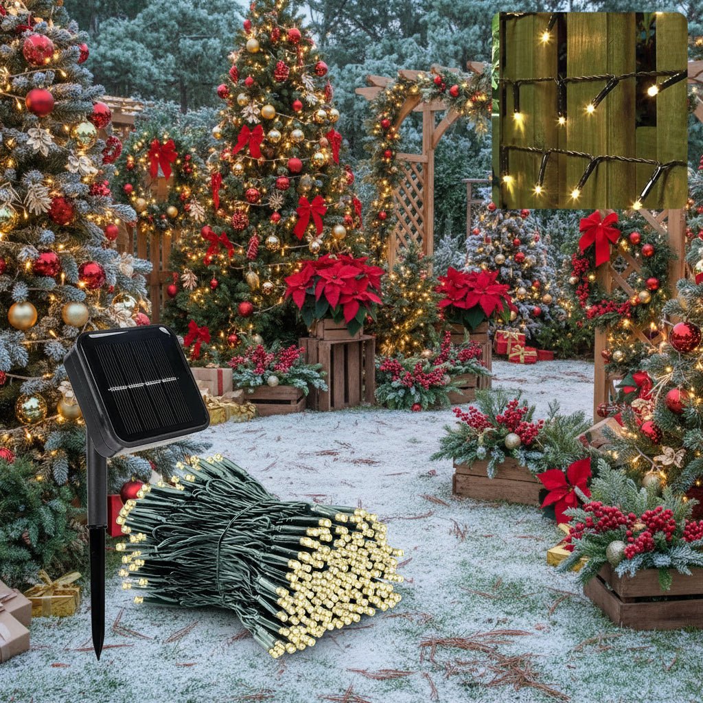 SOLARGLINT – Solar LED Garland with 300 Lights, 8 Modes, IP65 Weatherproof
