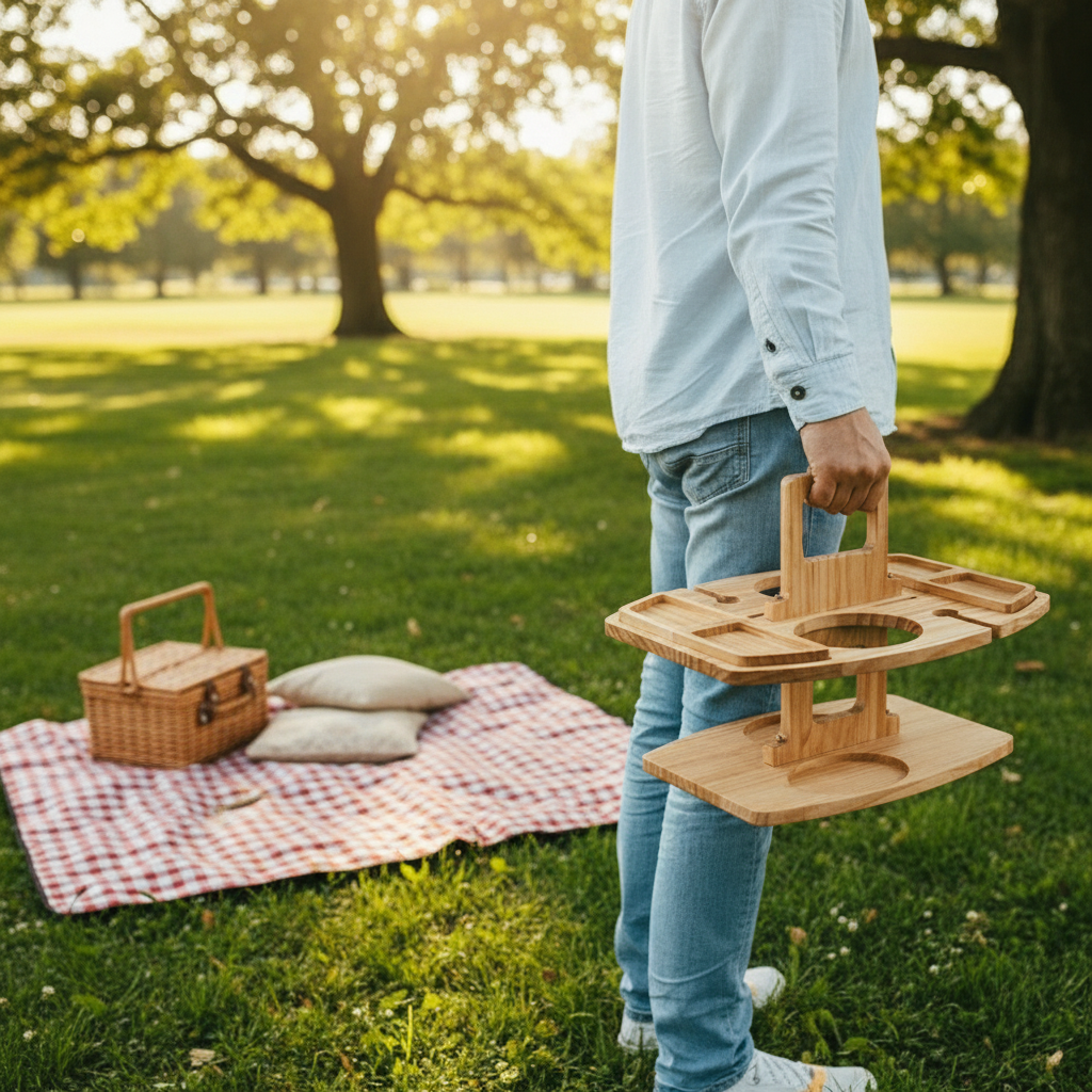 VINETABLE – Picnic Table – Elegant Wine Moments with Wood Design
