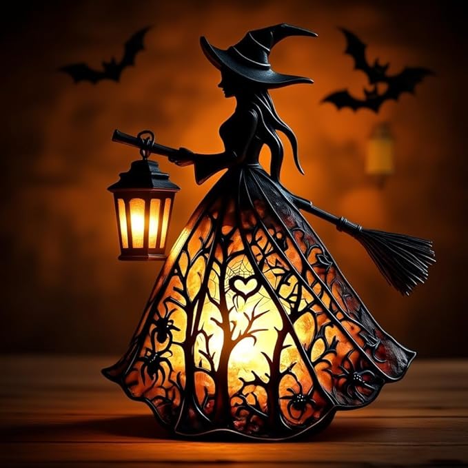 Halloween Lantaarn Met Sfeervol Licht En Decoratieve Vorm