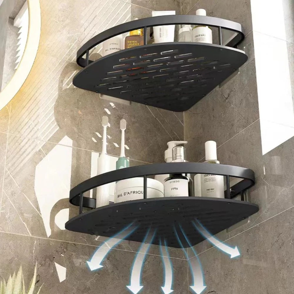 Aluma Curve Shower Caddy – No-Drill Aluminum Shelf