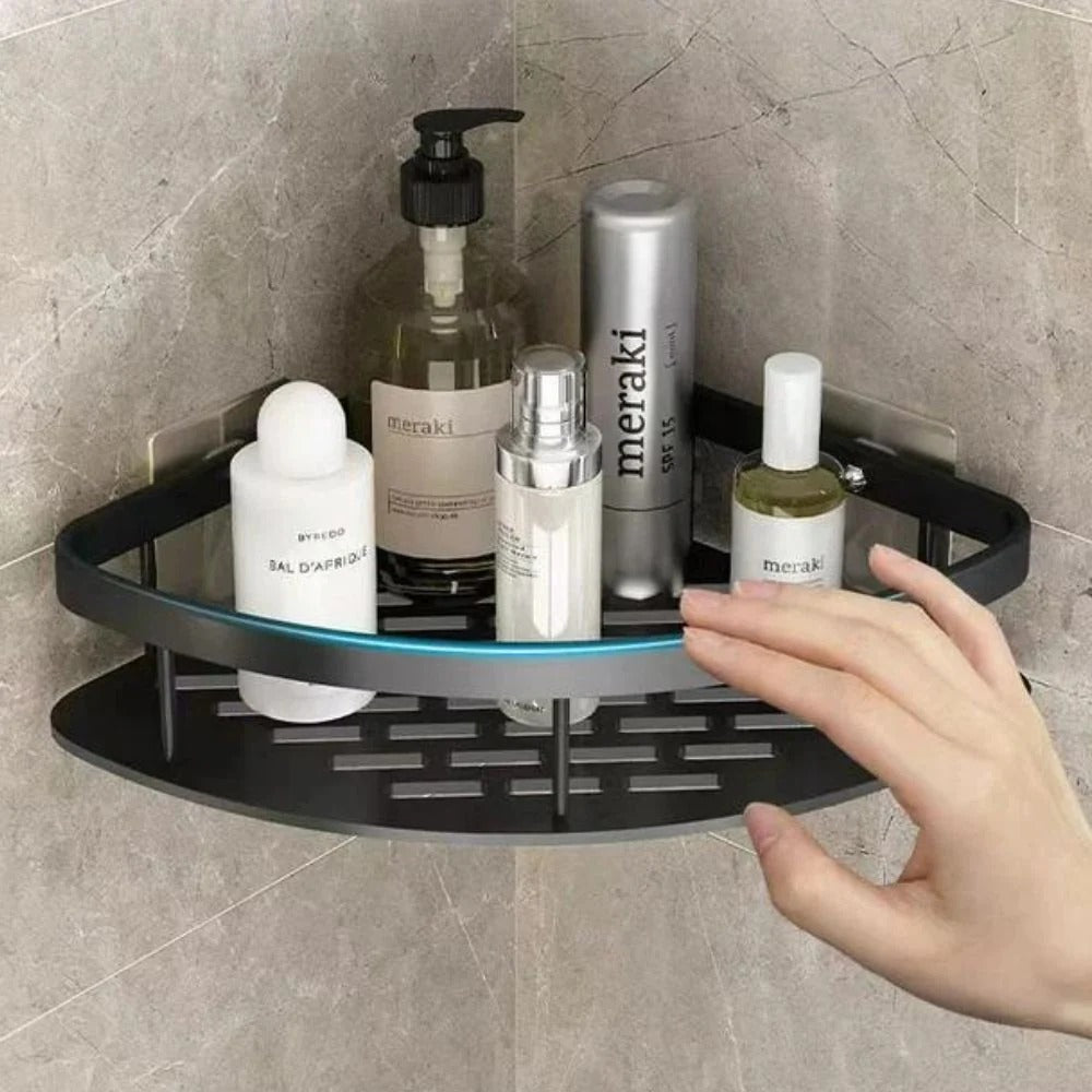 Aluma Curve Shower Caddy – No-Drill Aluminum Shelf