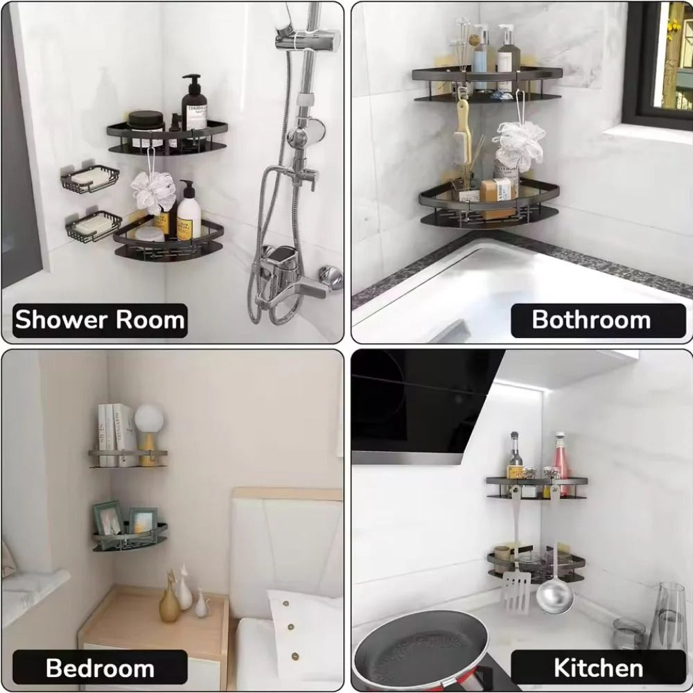 Aluma Curve Shower Caddy – No-Drill Aluminum Shelf