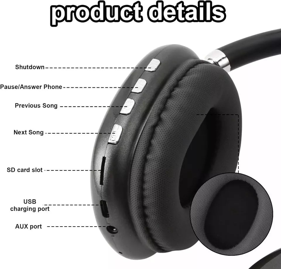 Bluetooth Headphones with Active Noise Cancellation & Long Play