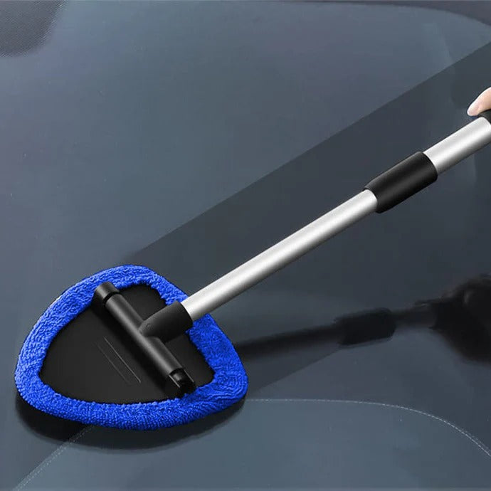 Extendable Windshield Cleaning Tool with Microfiber Cloths, 34-54 cm