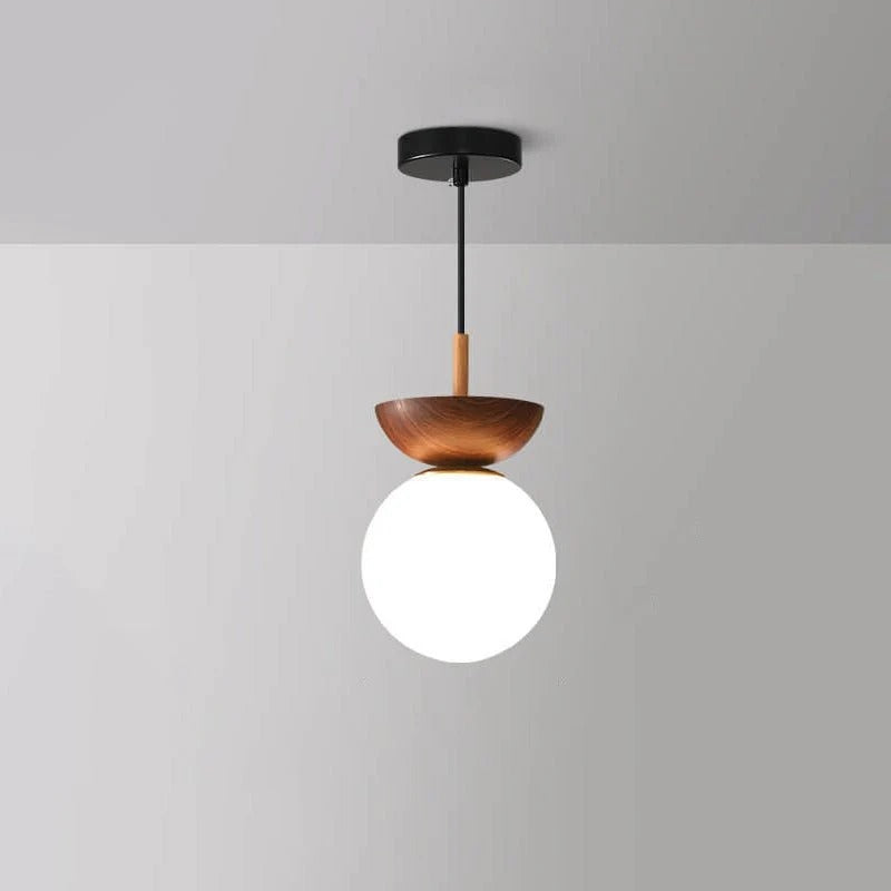Flush Mount Ceiling Light | Wood & Glass 2-in-1