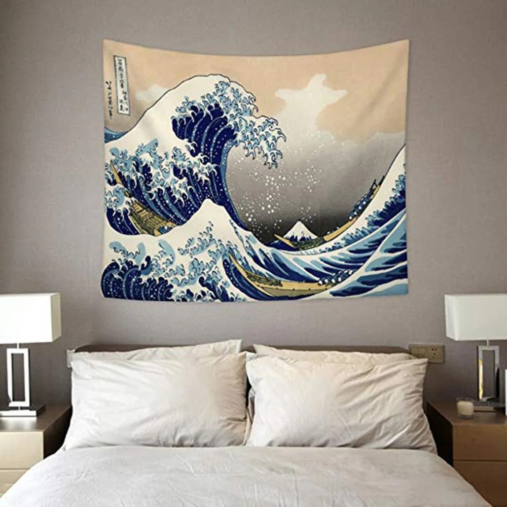 Great Wave off Kanagawa Wall Tapestry, Machine Washable, 2 Sizes
