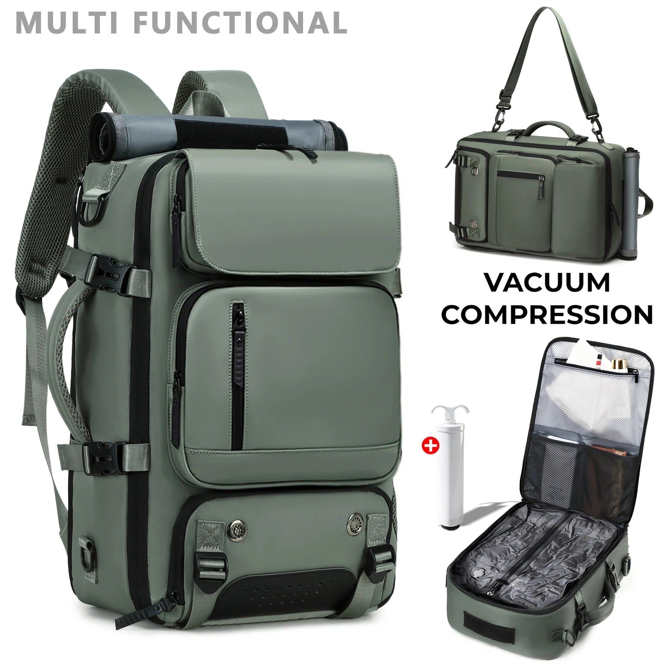 Vacuum Compression Backpack with Laptop Compartment