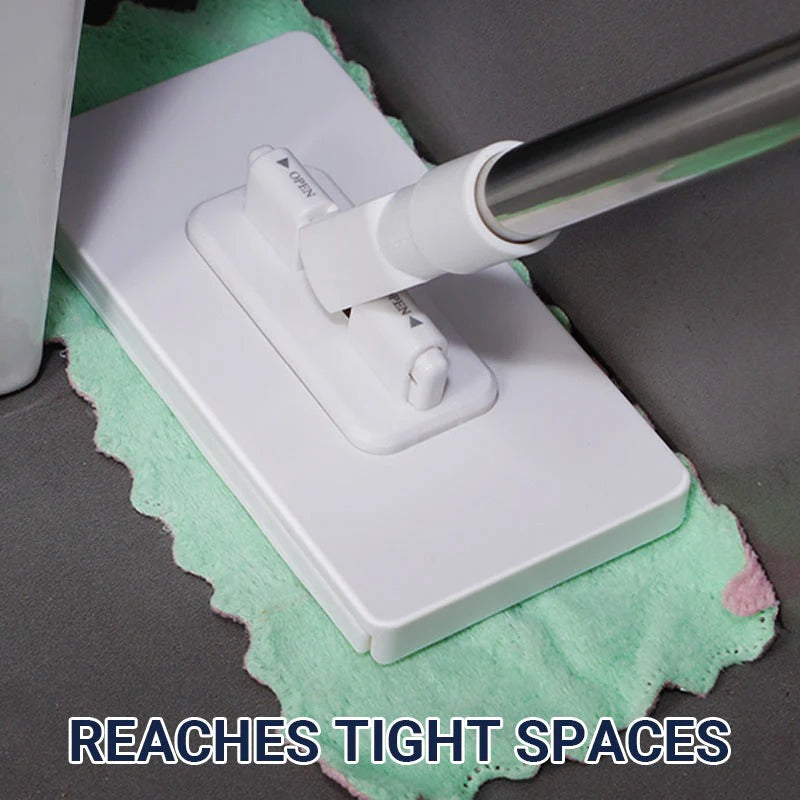 Clip-Attachment Dust Mop with 4 Cloths