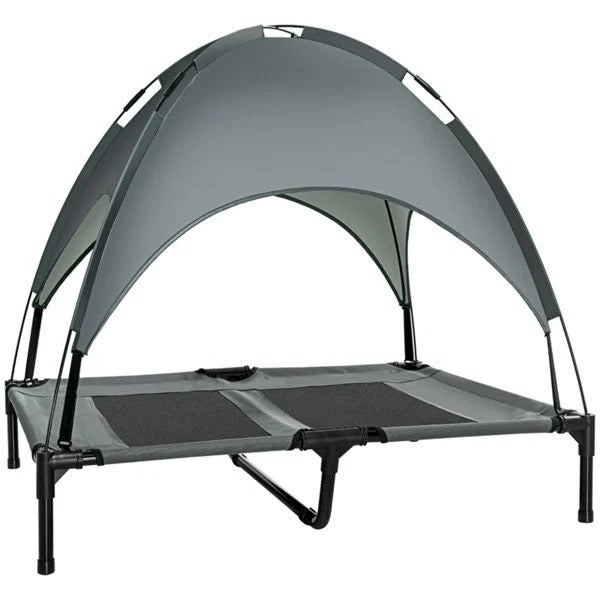 Elevated Dog Bed with Cooling Mat and UV Canopy
