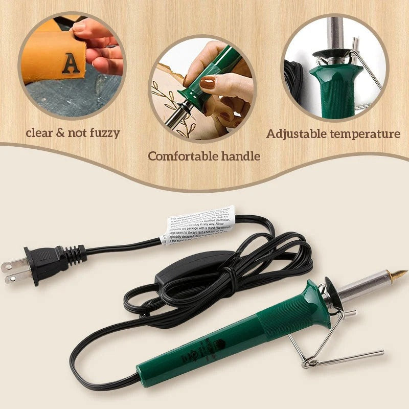 Wood Burning Stamp Set with Soldering Iron