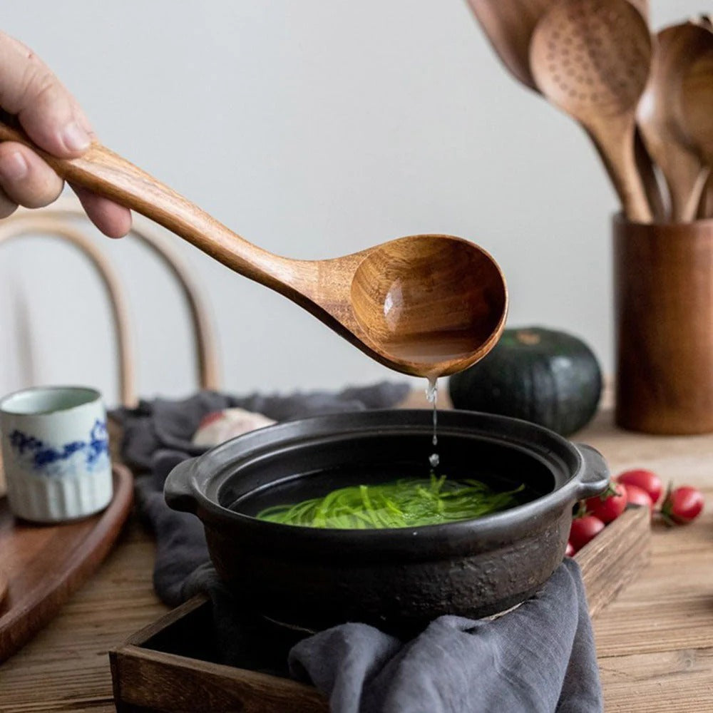 Teak Wood Kitchen Utensil Set