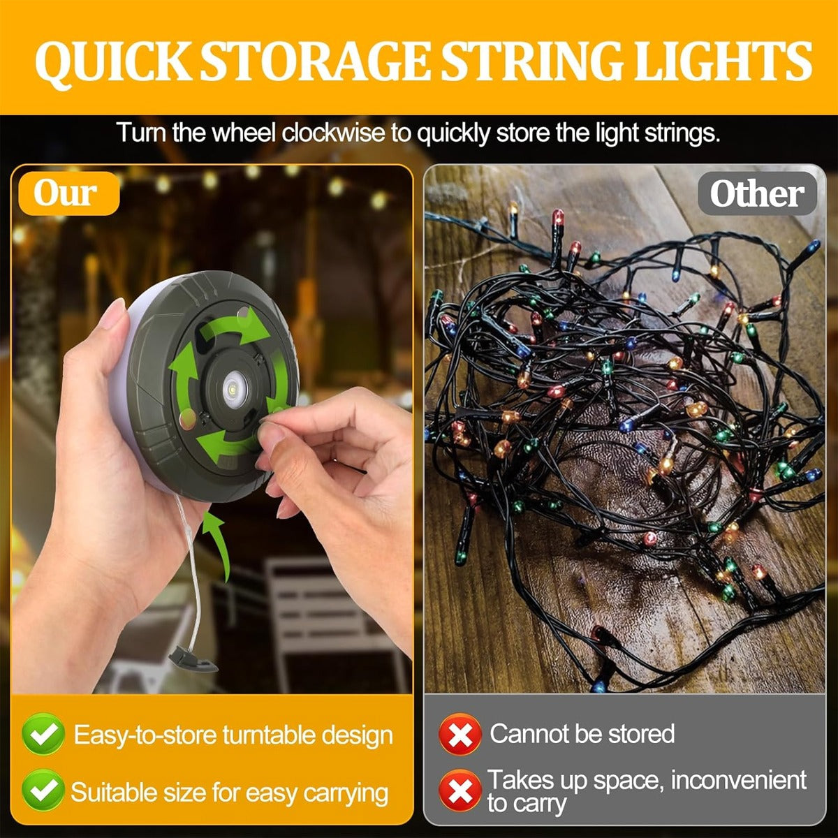 Rechargeable Waterproof Outdoor String Light (10 m)