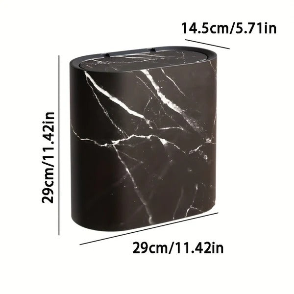 Marble Design Waste Bin with Lid