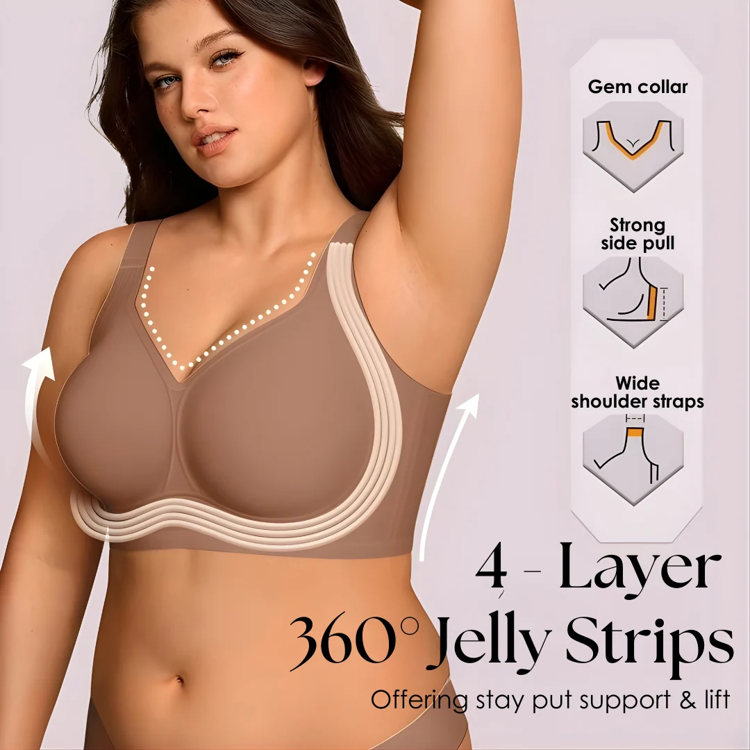Seamless Wireless Gel-Strip Support Bra