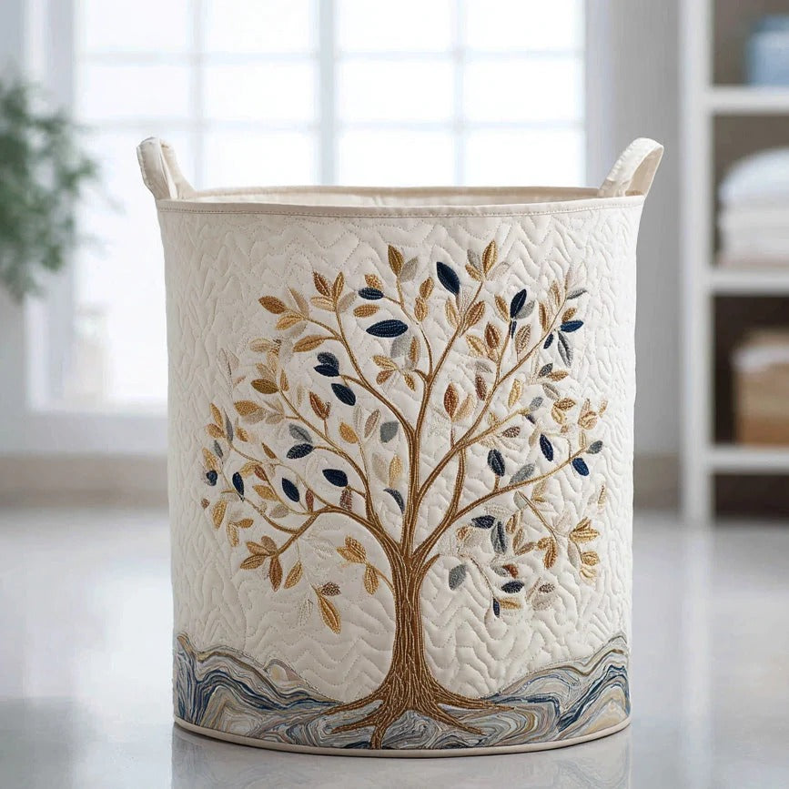 Vital Bloom Quilted Laundry Basket