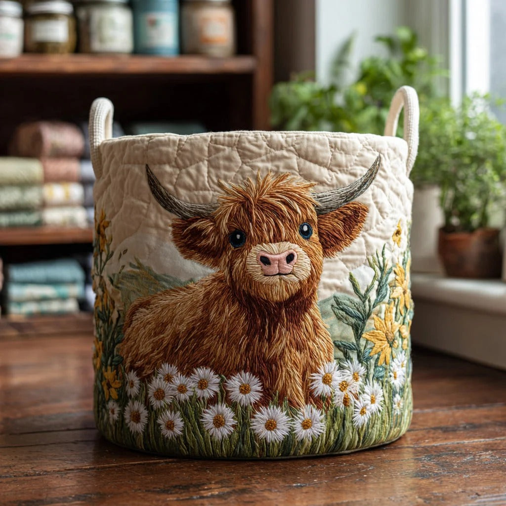 Highland Charm Quilted Laundry Basket