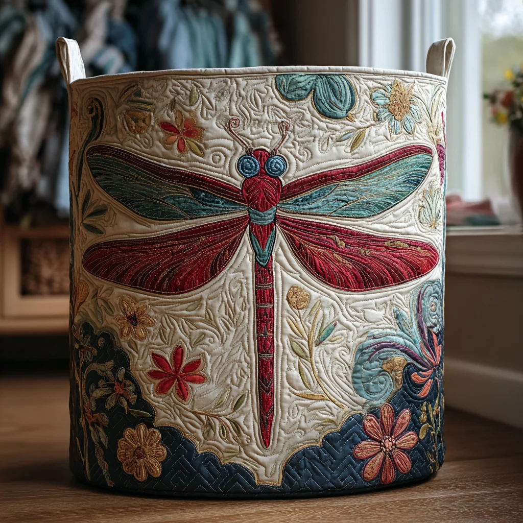 Pure Dragonfly Quilted Laundry Basket