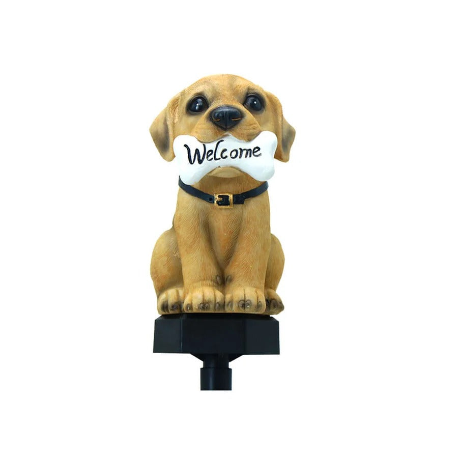 Puppy Solar Garden Lamp Yellow
