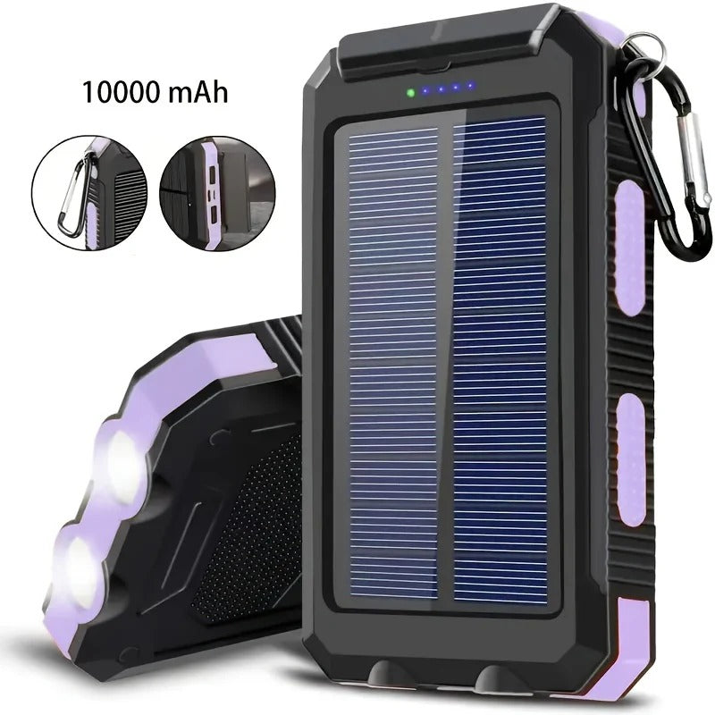10000 mAh Solar Power Bank with LED and Compass