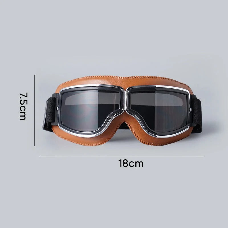 Retro Motorcycle Goggles with Adjustable Strap