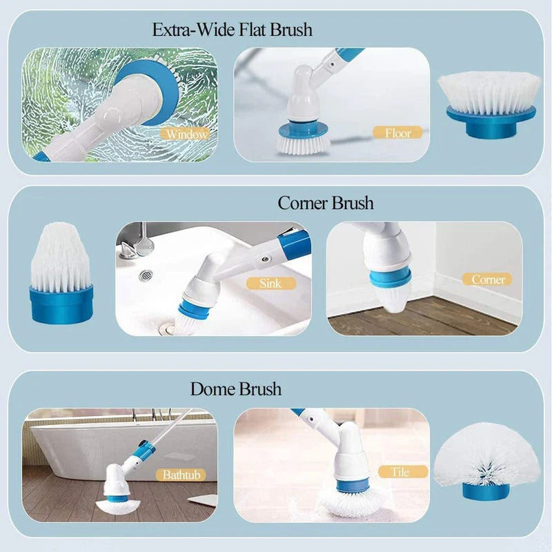 Cordless Spin Scrubber with 3 Brush Heads