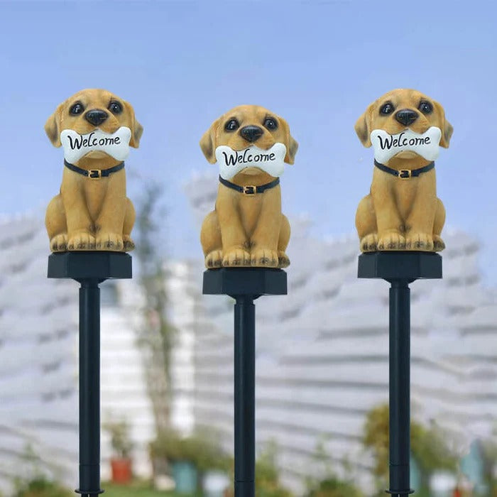 Puppy Solar Garden Lamp Yellow