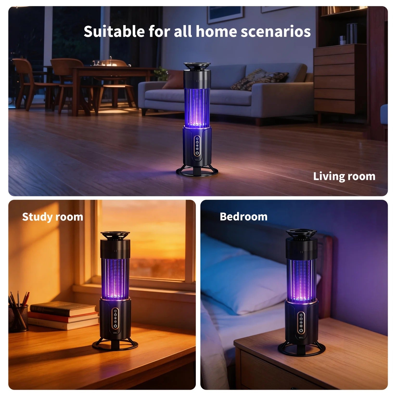 Automatic Mosquito Lamp with Silent Insect Trap