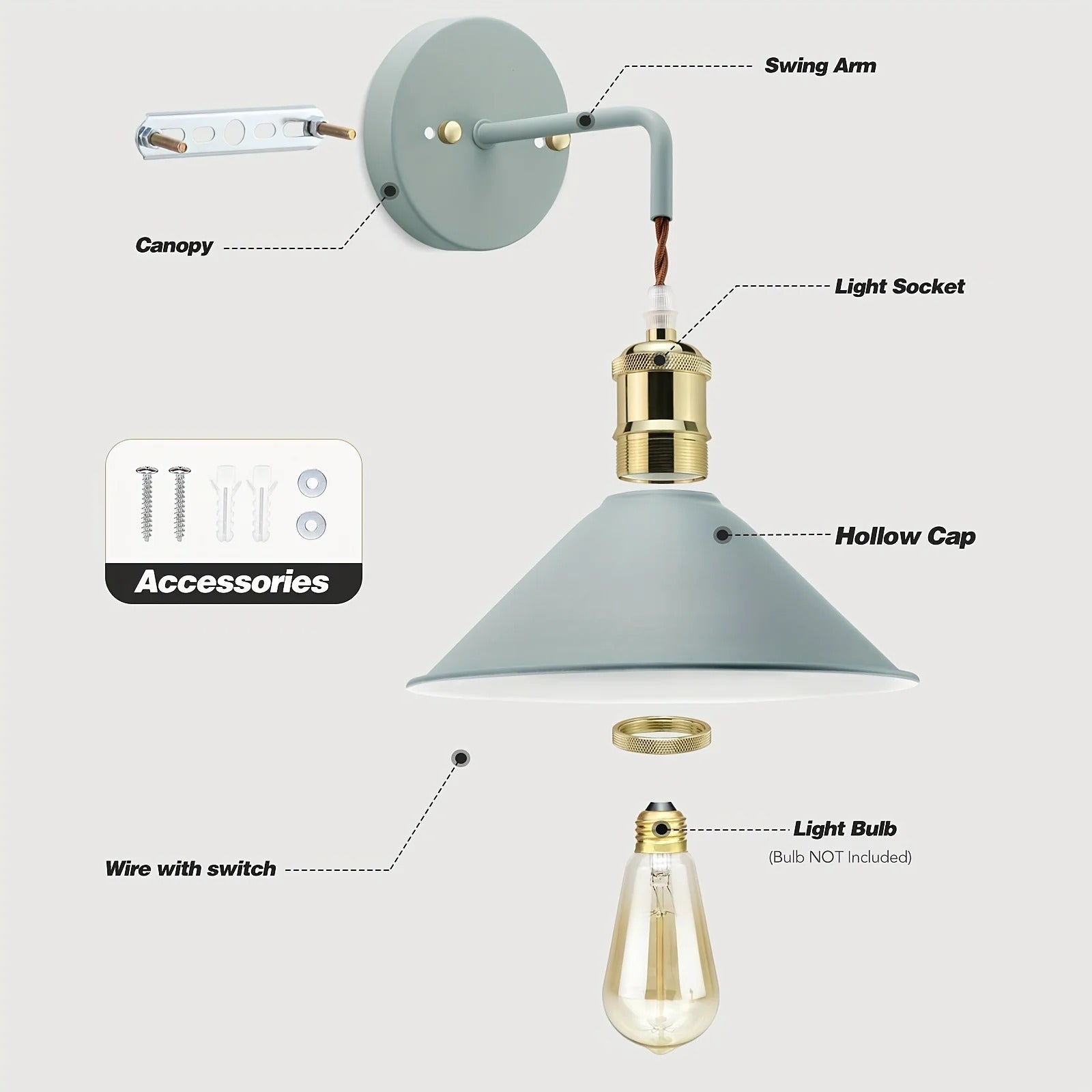 Modern Metal Wall Sconce Industrial Oil-Rubbed Wall Light Fixture
