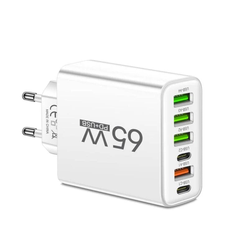 65W 6-in-1 USB Charging Station