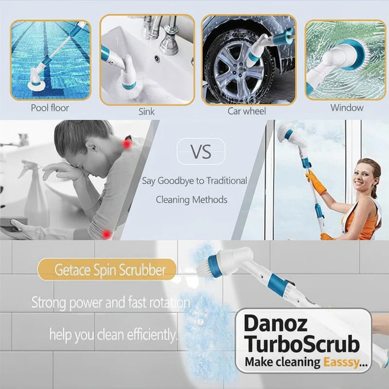 Cordless Spin Scrubber with 3 Brush Heads