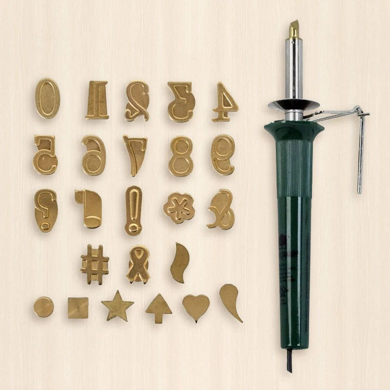 Wood Burning Stamp Set with Soldering Iron