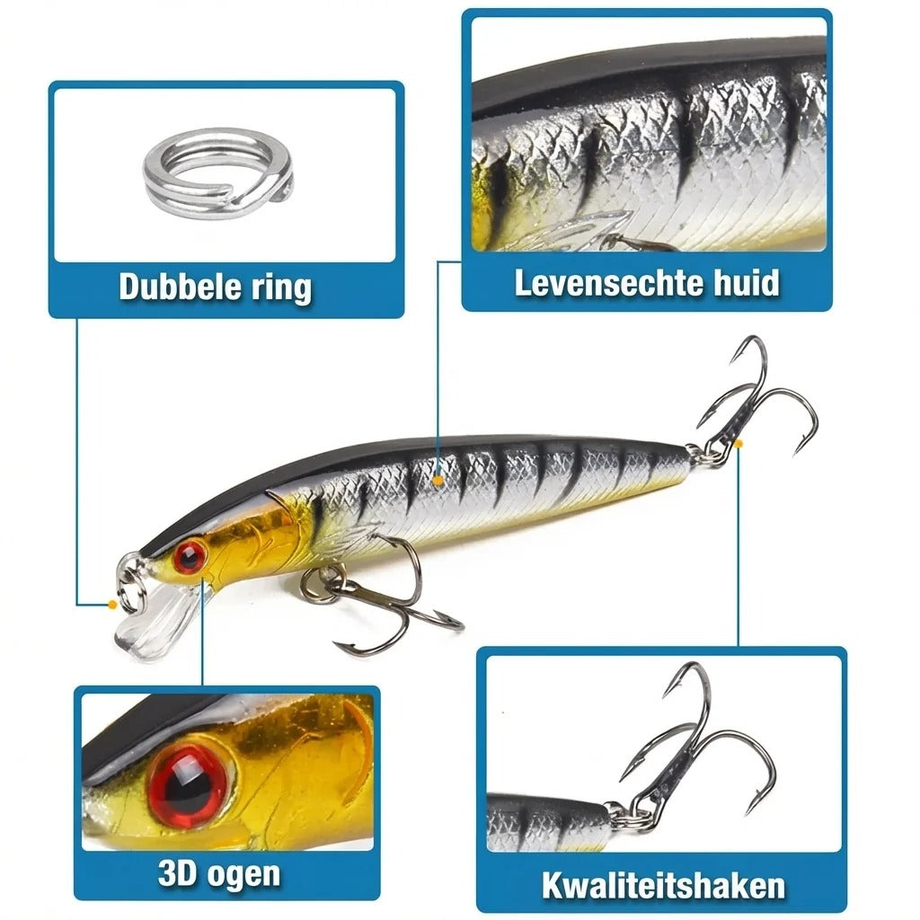 10-Colour Minnow Lure Kit