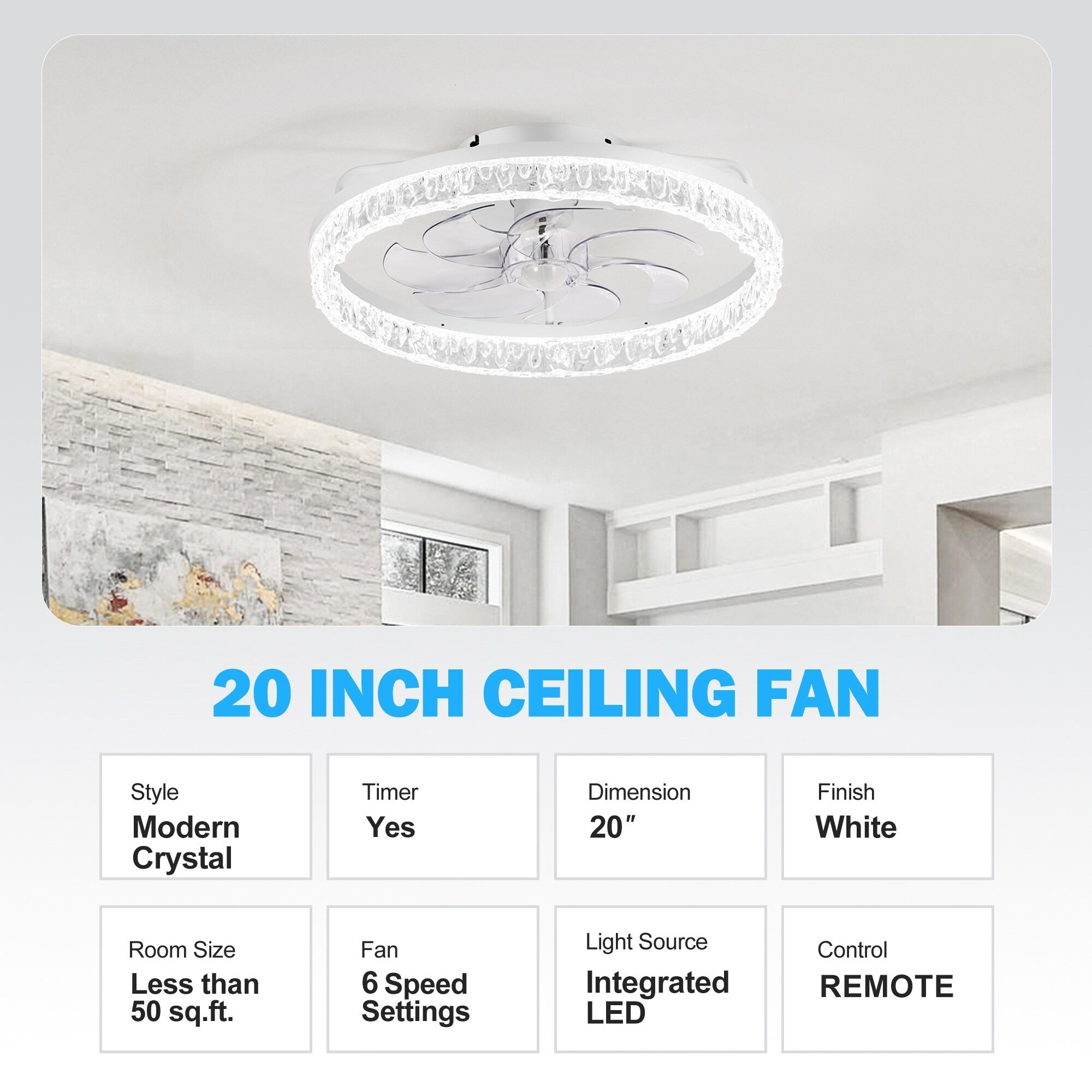 Ceiling Fan with Dimmable LED Light