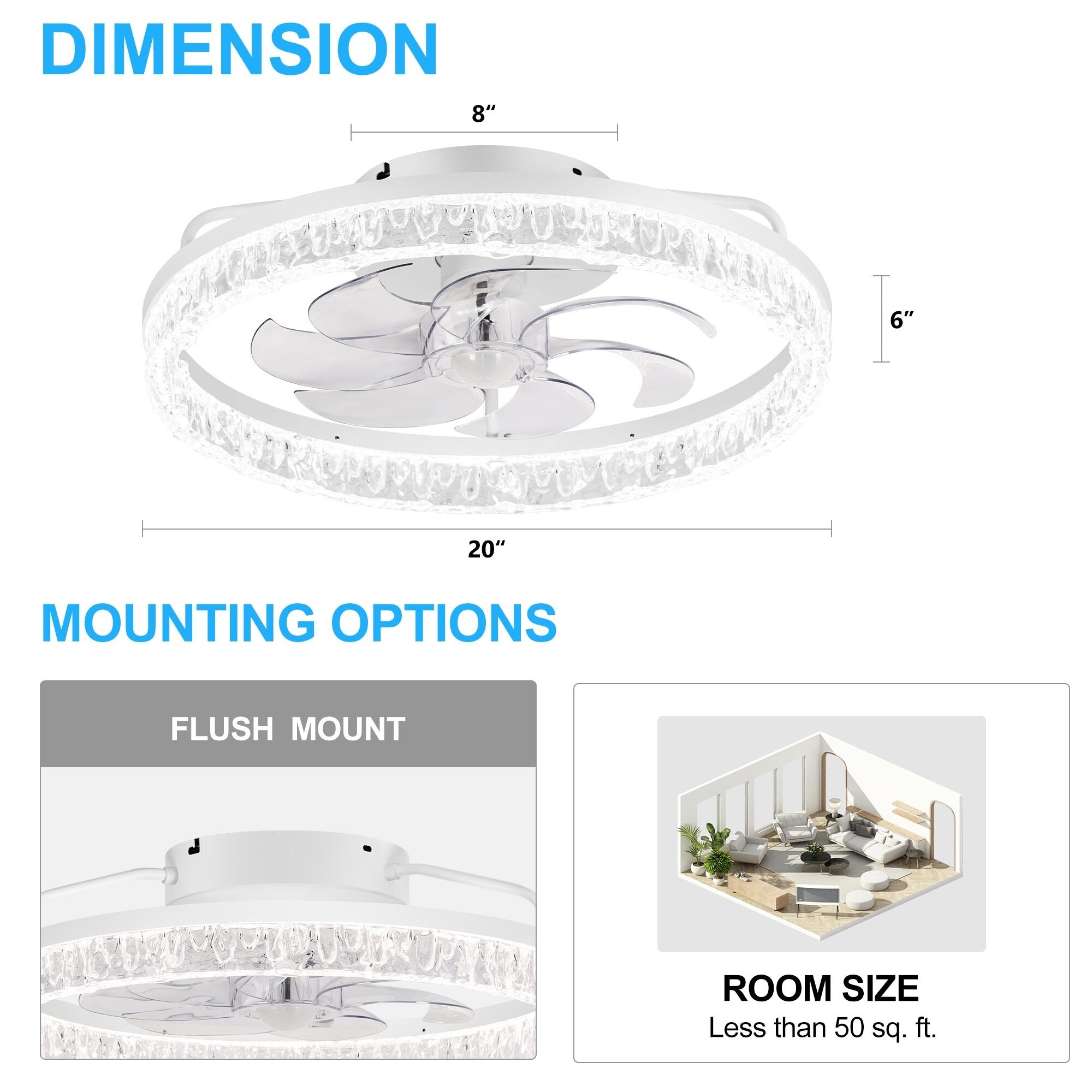 Ceiling Fan with Dimmable LED Light