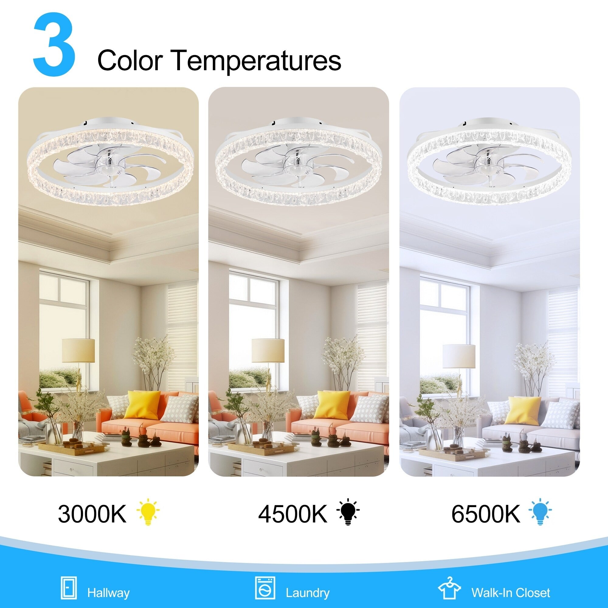 Ceiling Fan with Dimmable LED Light