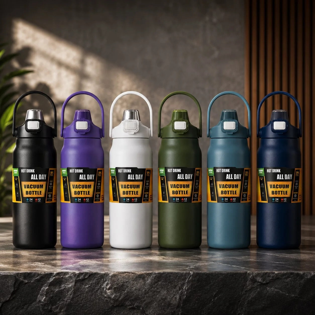 Insulated Stainless Steel Bottle with Straw