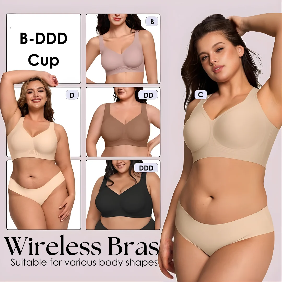 Seamless Wireless Gel-Strip Support Bra