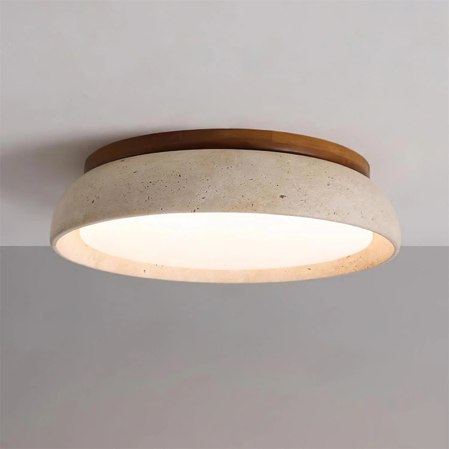 Travertine Stone Flush Mount Ceiling Light for Living Room