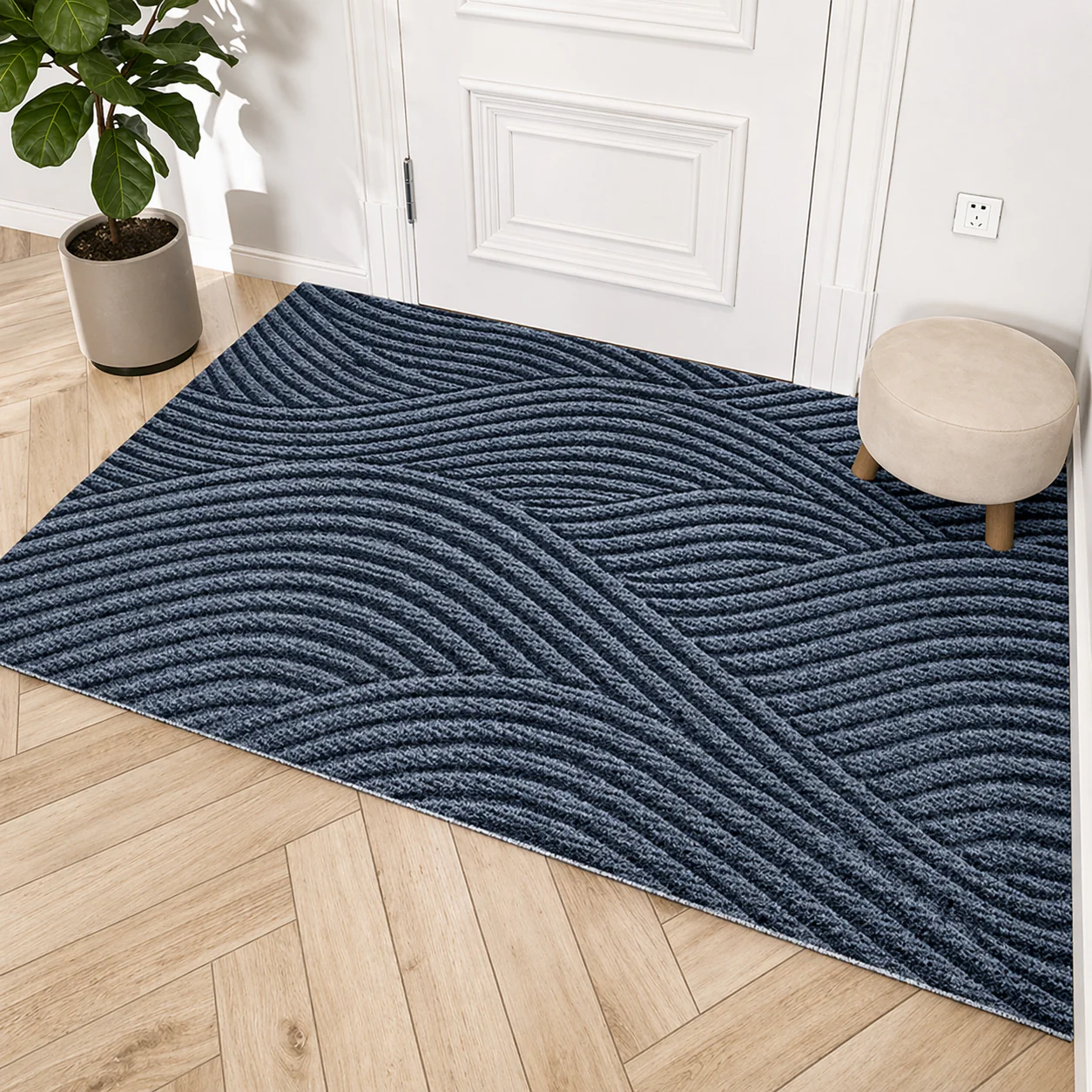 Modern Scandinavian Non Slip Dirt Resistant Door Mat for Entryway