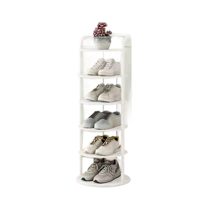 Modern Minimalist Round Carbon Steel Shoe Rack Tower for Entryways