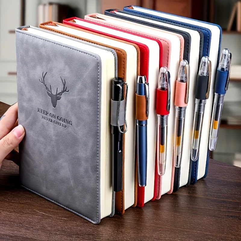 360-Page Faux Leather Notebook with Bookmark