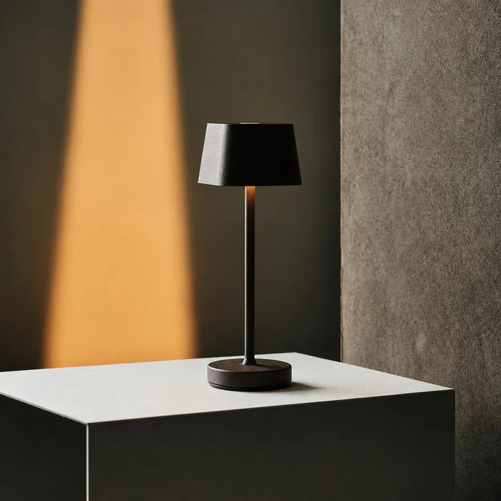 Mocha Brown Metal Cordless Rechargeable Dimmable Table Lamp for Bedside