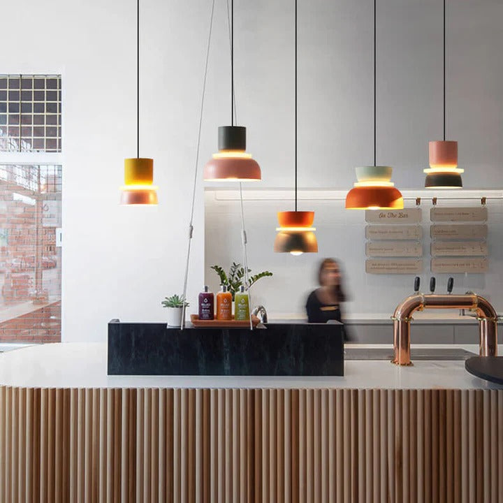 Nordic Colorful Macaron Metal Pendant Light for Living Room