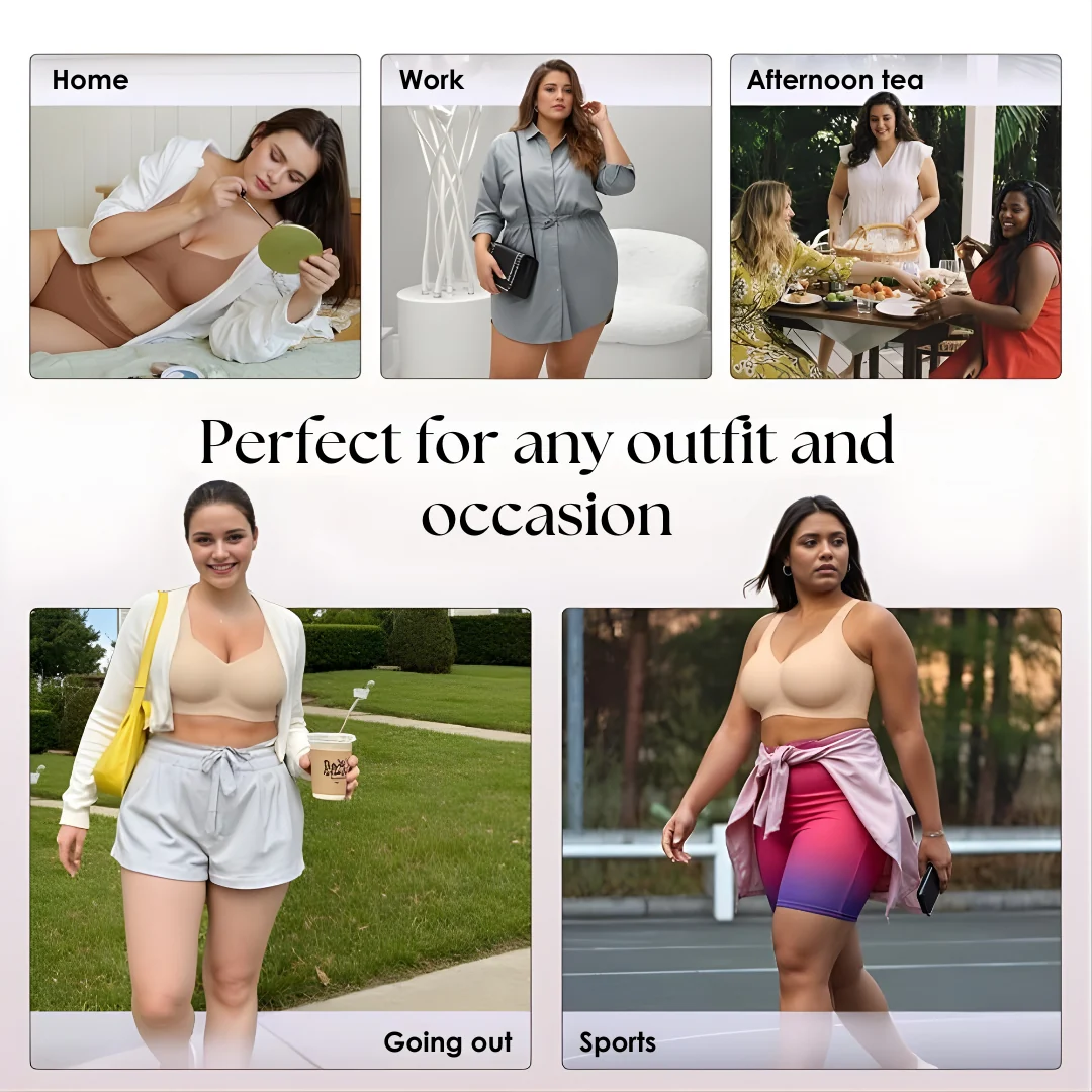 Seamless Wireless Gel-Strip Support Bra