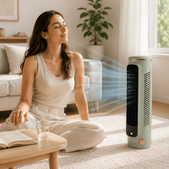 Bladeless Tower Fan with 360 Degree Airflow